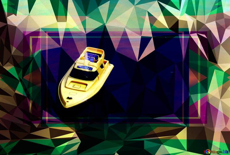Children Boat Polygon abstract geometrical background with triangles №1983