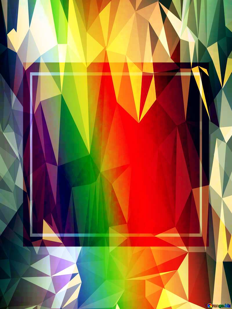 rainbow frame template Polygon abstract geometrical background with triangles №43242
