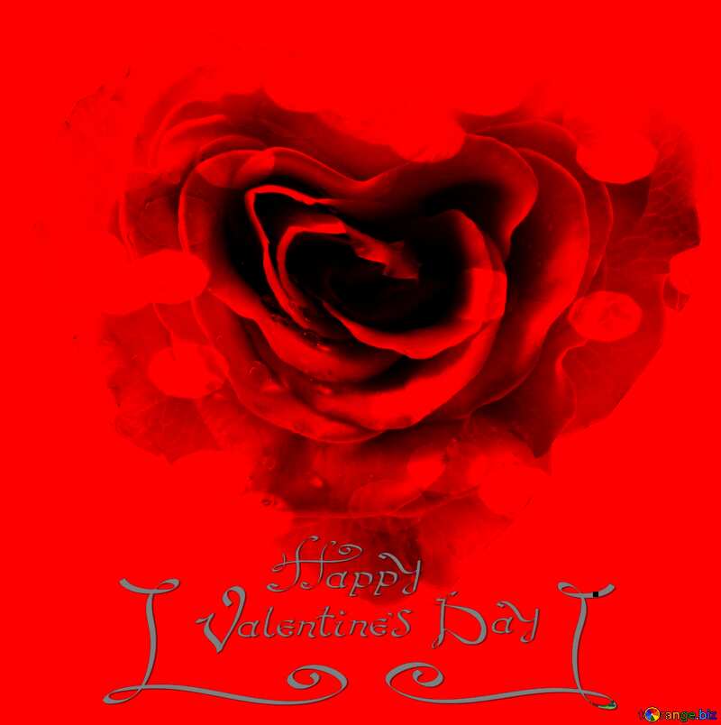 Rose heart Happy Valentines Day Background №17029