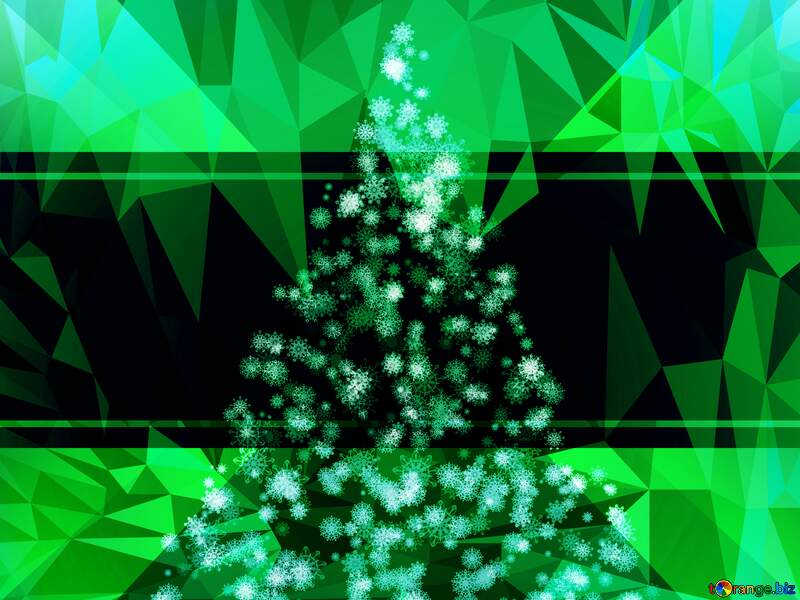 Clipart Christmas tree of snowflakes template Polygon abstract geometrical background with triangles №40736