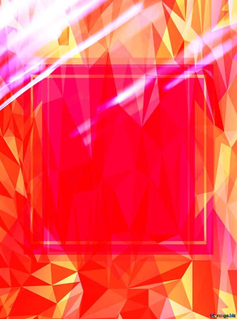 Red hot Frame Template Design Polygon abstract geometrical background with triangles №1699
