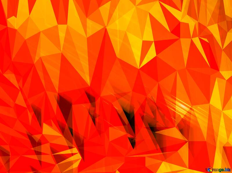 Orange Polygon abstract geometrical background with triangles №51525