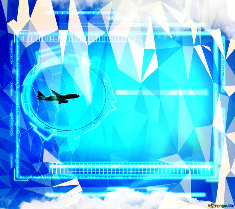Plane in the sky Polygon abstract geometrical background with triangles business template tech aviations №37678