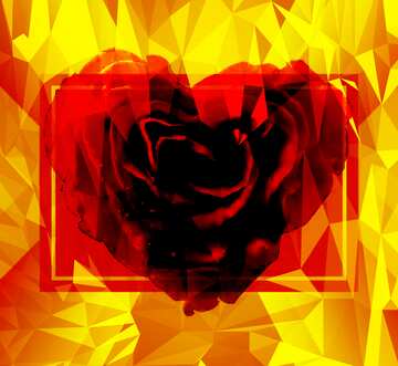 FX №202614 Rose heart Polygonal abstract geometrical background with triangles