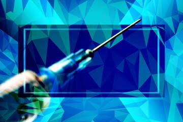 FX №202801 Syringe Template Medicine Polygonal abstract geometrical background with triangles