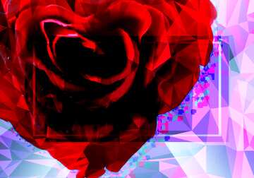 FX №202616 Rose heart Polygonal abstract geometrical background with triangles Design