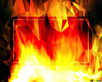 FX №202275 Fire Wall. Polygonal abstract geometrical background with triangles frame