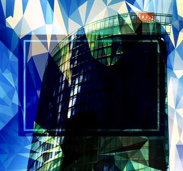 FX №202321 Skyscraper Polygonal abstract geometrical background with triangles Template