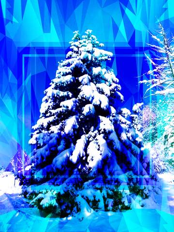 FX №202290 Snow Christmas tree Polygonal abstract geometrical background with triangles Winter Template