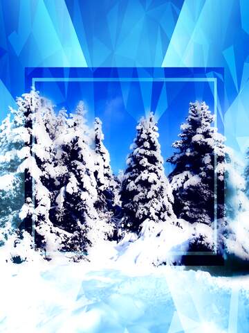 FX №202295 Tree Snow sun Polygonal abstract geometrical background with triangles Winter Template