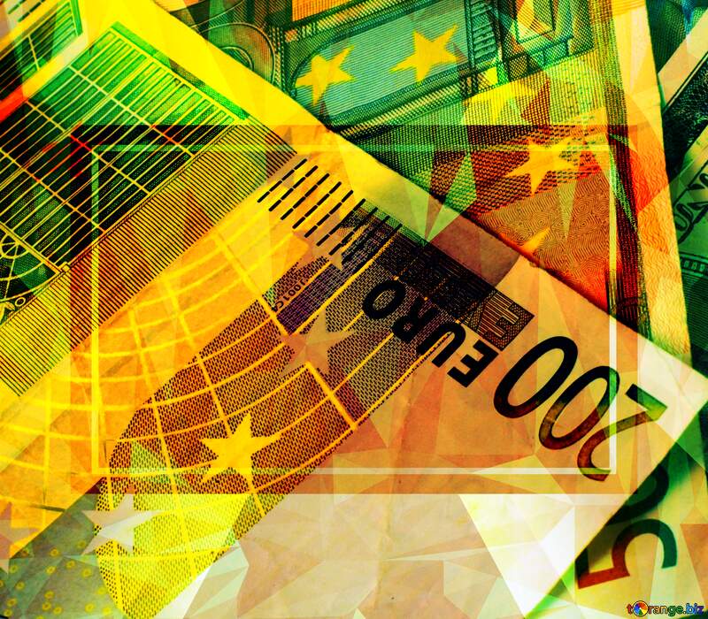 Banknotes Euro Template Polygonal abstract geometrical background with triangles №17139