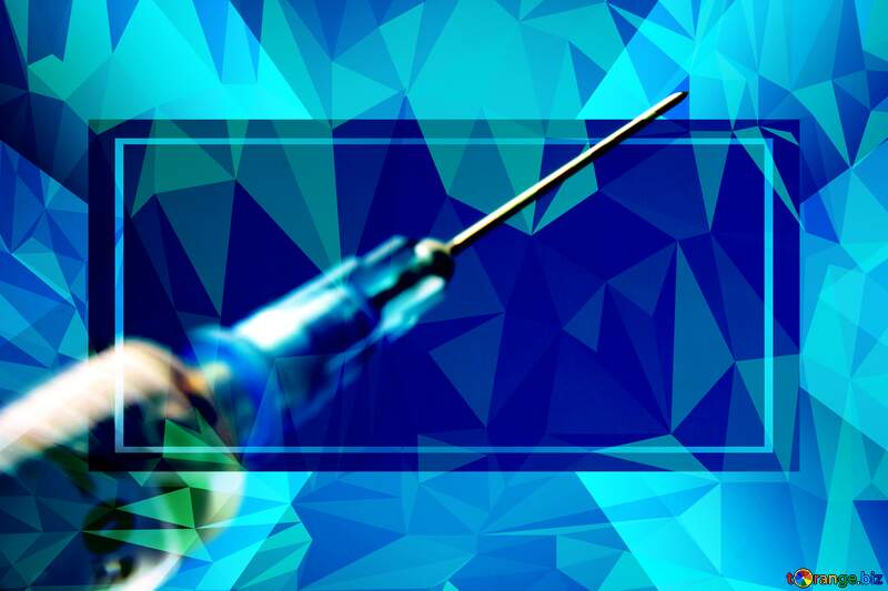 Syringe Template Medicine Polygonal abstract geometrical background with triangles №18909