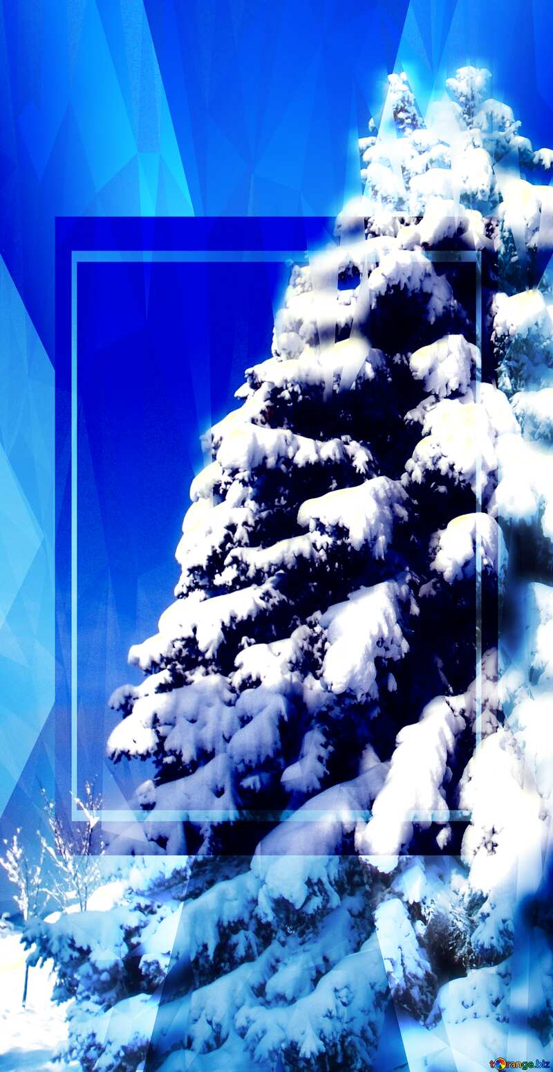 Snow tree Template Polygonal abstract geometrical background with triangles №10551