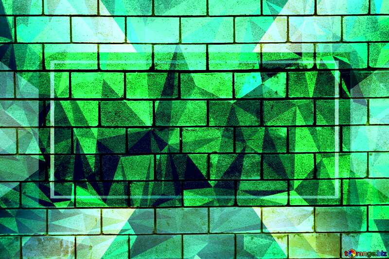Brick wall Polygonal abstract geometrical background with triangles №13958