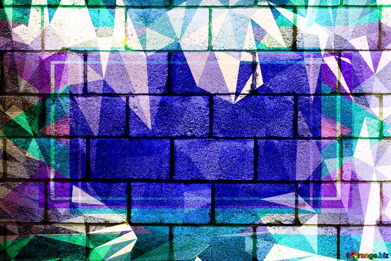 The wall of concrete blocks.texture. Polygon abstract geometrical background with triangles №5320