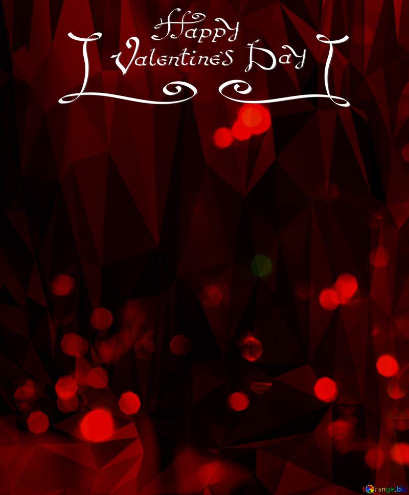 Valentines day Polygonal abstract geometrical background with triangles red template №15110