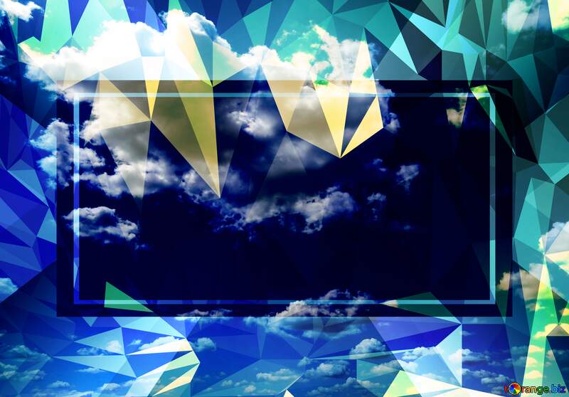 Cloud Polygonal abstract geometrical background with triangles Template №27278