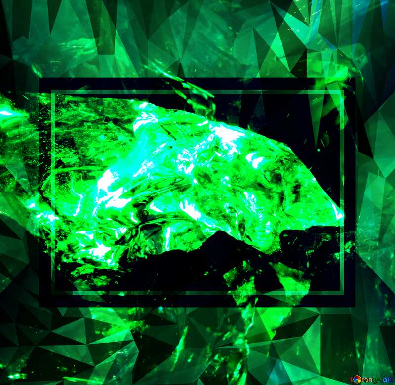 Emerald Polygonal abstract geometrical background with triangles Template №16545