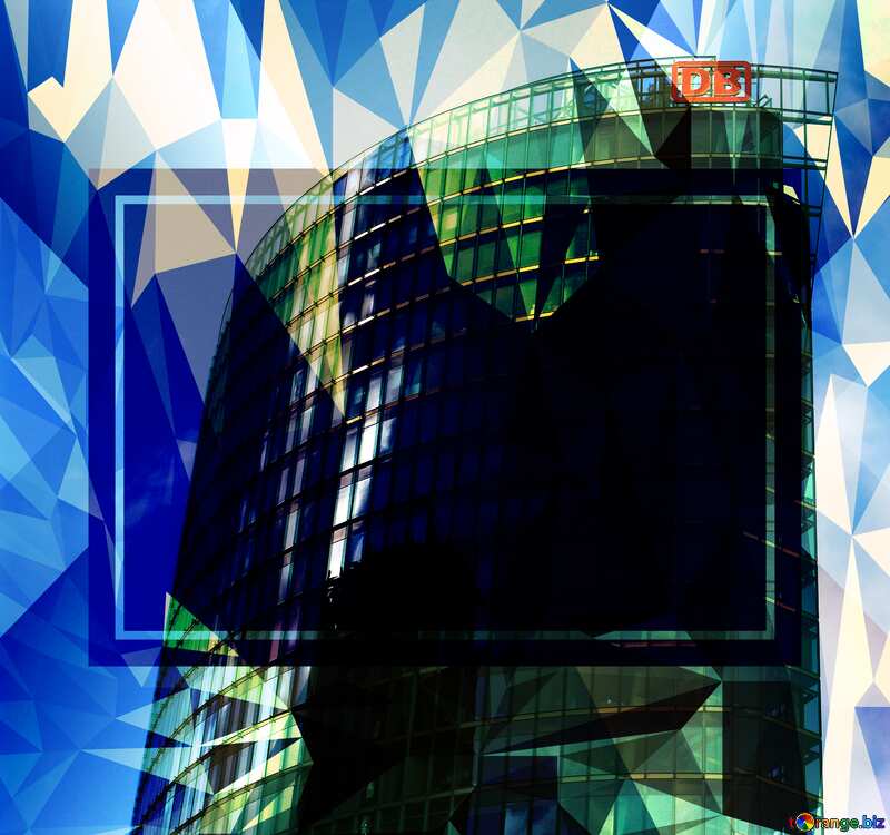 Skyscraper Polygonal abstract geometrical background with triangles Template №12072