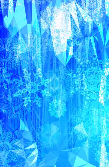 FX №203375 Blue Christmas Geometric Polygonal abstract geometrical background with triangles
