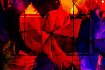 FX №203427 umbrellas colored Template Polygonal abstract geometrical background with triangles