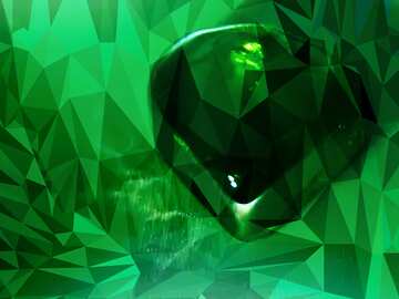 FX №203927 Green heart Polygonal abstract geometrical background with triangles