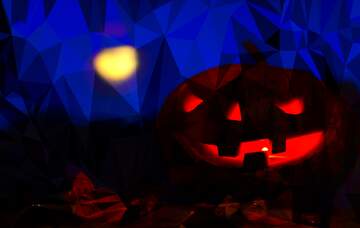 FX №203515 Halloween pumpkin Polygonal abstract geometrical background with triangles