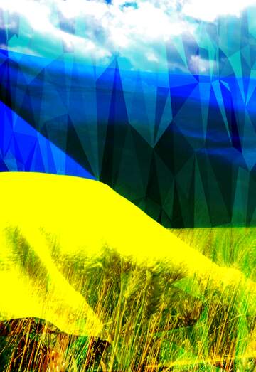 FX №203135 The Flag Of Ukraine Polygonal abstract geometrical background with triangles