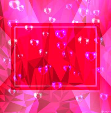 FX №203332 red hearts Template pink Polygonal abstract geometrical background with triangles