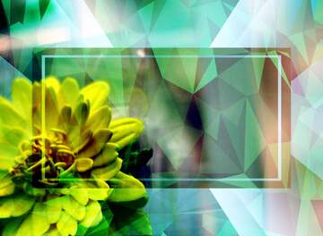 FX №203653 Yellow flower Polygonal abstract geometrical background with triangles green Template Frame