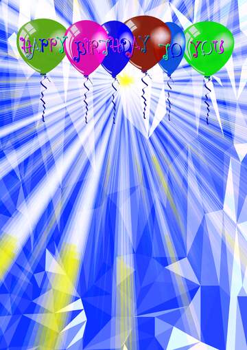 FX №203710 Rays of sunlight Polygonal abstract geometrical background with triangles Happy Birthday Card