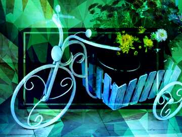 FX №203453 Flowerpot bike Polygonal abstract geometrical background with triangles Template