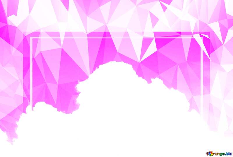 Pink cloud Template Polygonal abstract geometrical background with triangles №31045