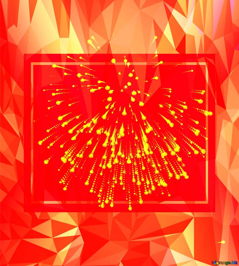 Fireworks Design Template Polygonal abstract geometrical background with triangles №40030