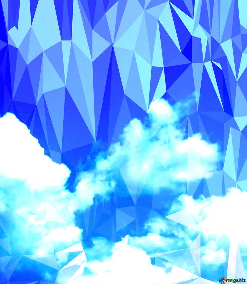 Sky with clouds Polygonal abstract geometrical background with triangles №31547