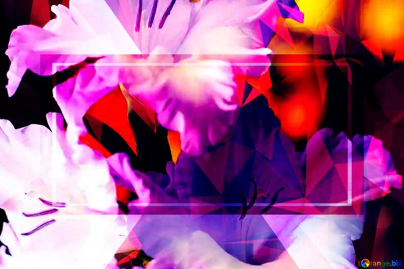 Beautiful flowers for congratulations Polygonal abstract geometrical background with triangles Template №33743