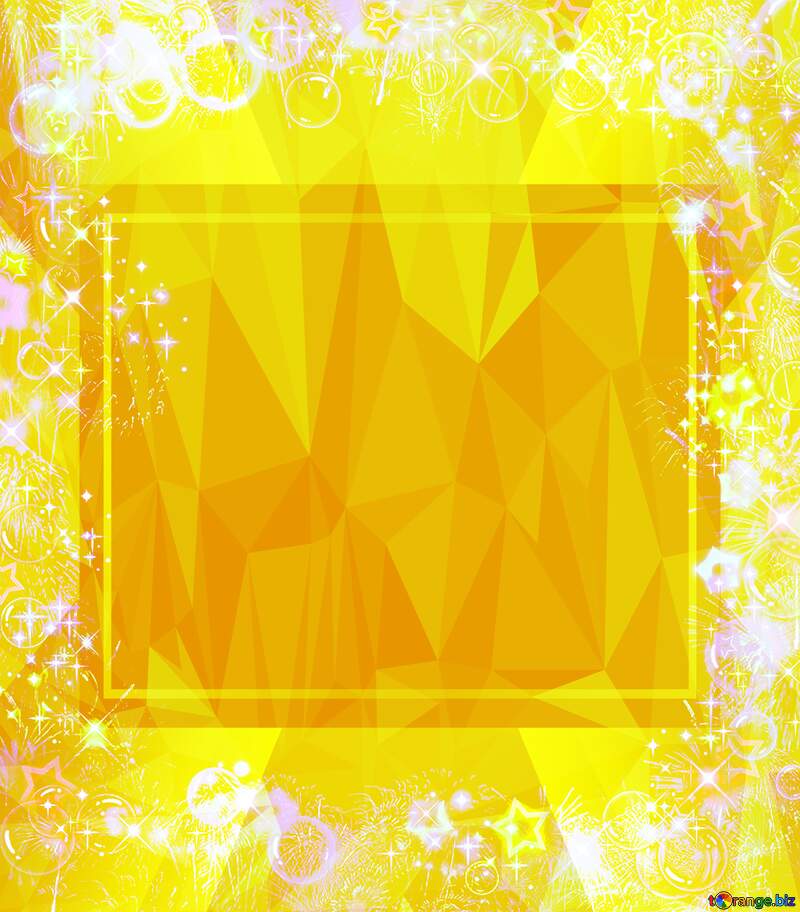 Polygonal abstract geometrical background with triangles Frame multi-colored Yellow Template №39964