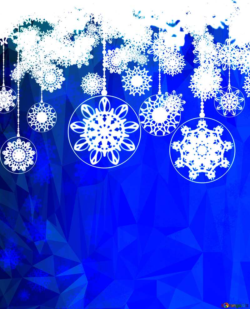 Christmas Clipart xmas blue Polygonal abstract geometrical background with triangles №40711
