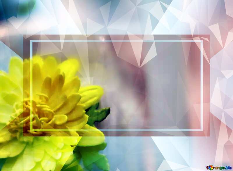 Yellow flower Template Frame Polygonal abstract geometrical background with triangles №48635