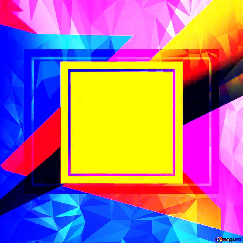 Colorful Future frame template Polygonal abstract geometrical background with triangles №49675