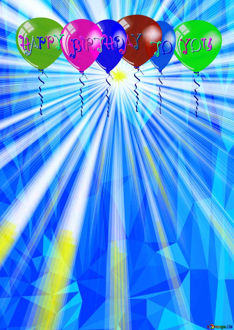 Rays of sunlight Polygonal abstract geometrical background with triangles Happy Birthday №49660