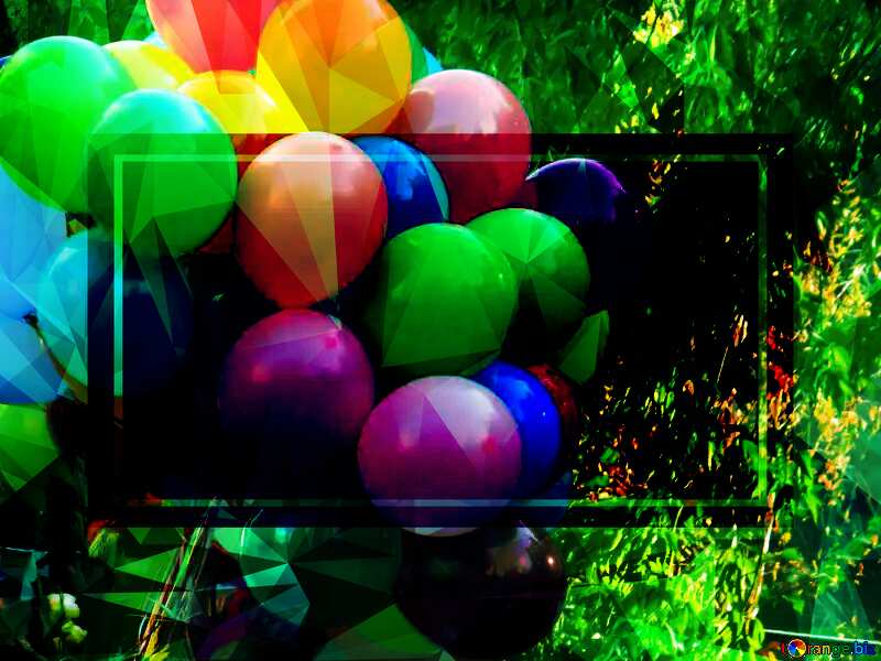 Colored balloons Polygonal abstract geometrical background with triangles Template №42286
