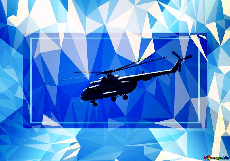 Military helicopter Polygonal abstract geometrical background with triangles Template №44505