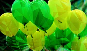 FX №204627 Green balloons Polygonal abstract geometrical background with triangles