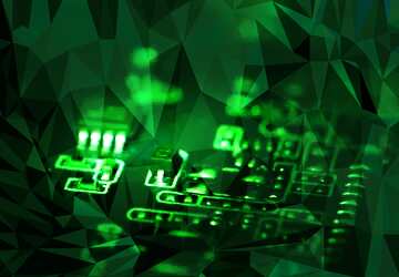 FX №204472 Electronic components green Polygonal abstract geometrical background with triangles