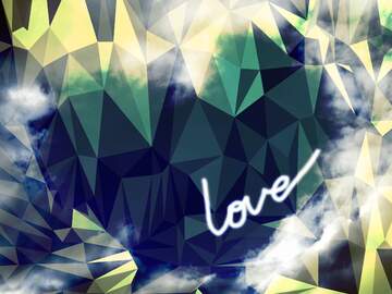FX №204144 love heart sky Polygonal abstract geometrical background with triangles