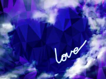FX №204145 love heart sky Polygonal abstract geometrical background with triangles