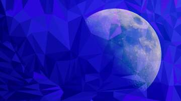 FX №204167 Half moon blue Polygonal abstract geometrical background with triangles