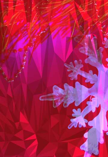 FX №204910 Winter snowflake red Polygonal abstract geometrical background with triangles