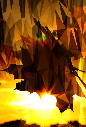 FX №204477 Autumn sunset Polygonal abstract geometrical background with triangles